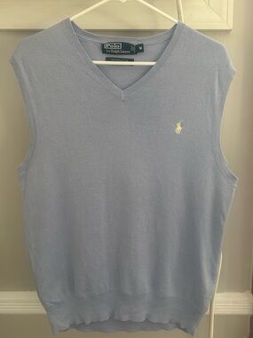 Polo Ralph Lauren Light Blue V-Neck Sweater Vest